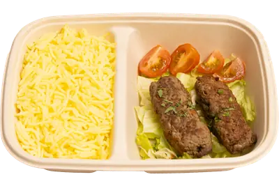 Chelow Kebab Koobideh with Saffron Rice