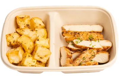 Greek Chicken Marinade with Roasted Garlic Potato